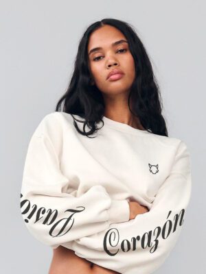 Polerón W Crop PCM Blanco/Negro