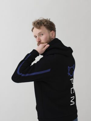 POLERON GRIS/NEGRO PCM RAYA MANGA UNISEX TALLA L