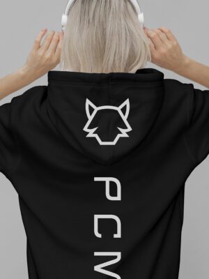 POLERON NEGRO/BLANCO PCM RAYA MANGA UNISEX TALLA M