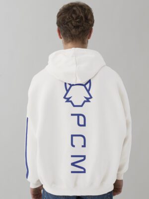 POLERON BLANCO/AZUL LOBO PCM TRASERO UNISEX TALLA M